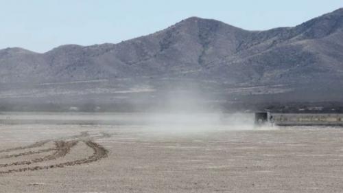 An undated photo of dust picked up by the Great Salt Lake by a vehicle illegally driving on the dried lakebed. A new bill that goes into effect May 4 clarifies that all motor vehicles are banned from dried lakebeds and navigable rivers in the state. (Courtesy of Utah Division of Forestry, Fire and State Lands)